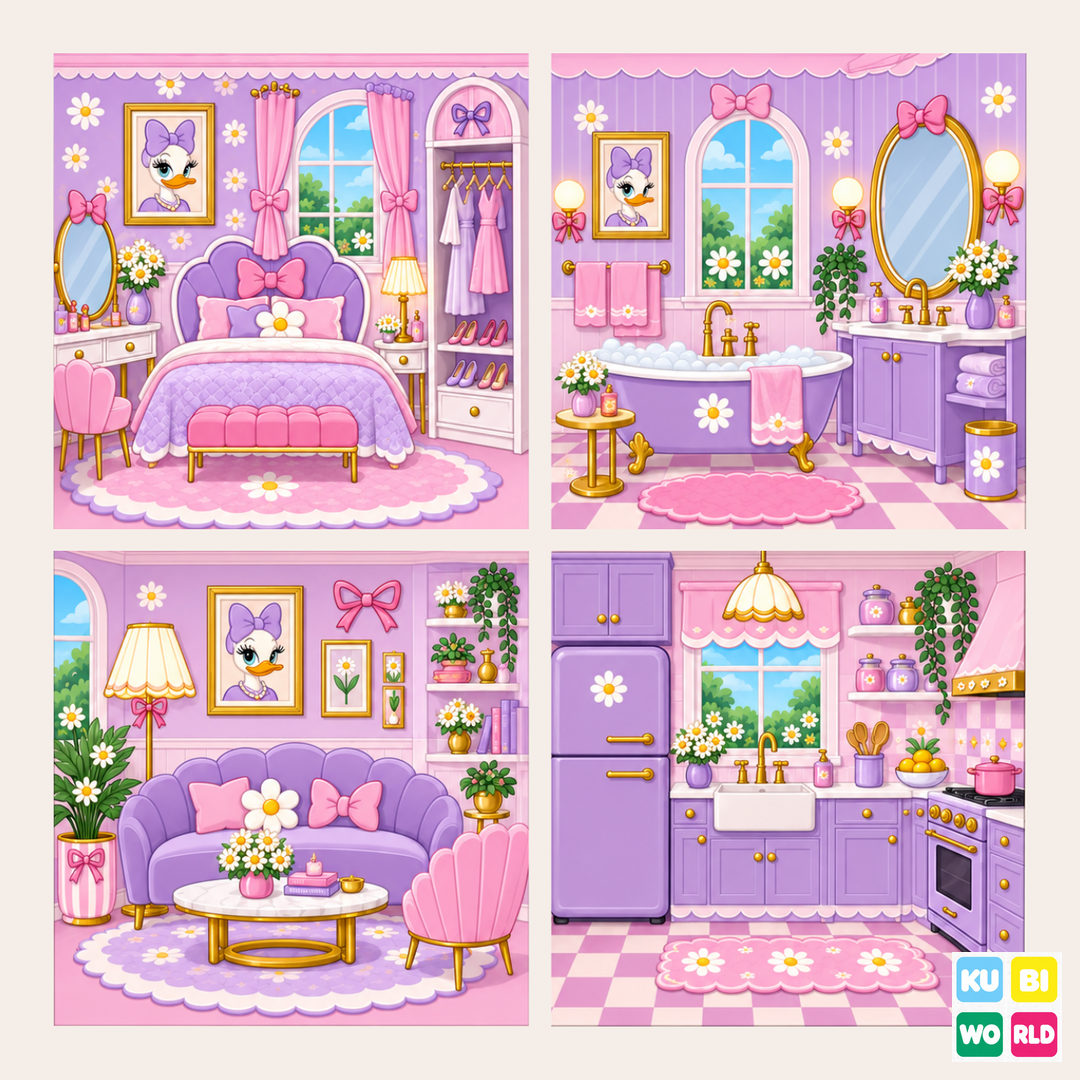 Lilac Dollhouse Backdrop - visual
