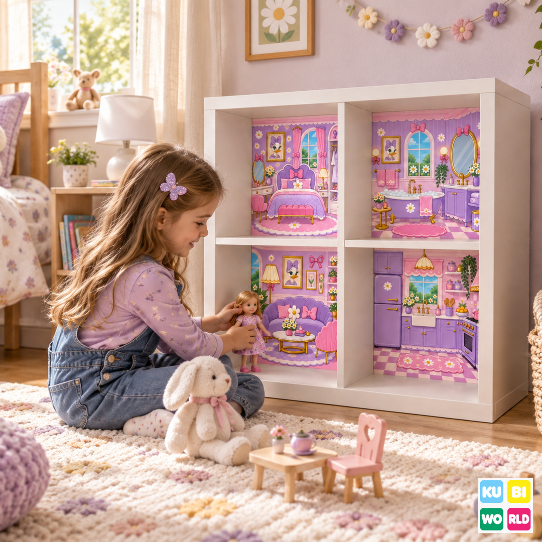 Lilac Dollhouse Backdrop - ambience