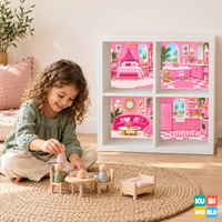 Pink Dollhouse Backdrop - ambience view