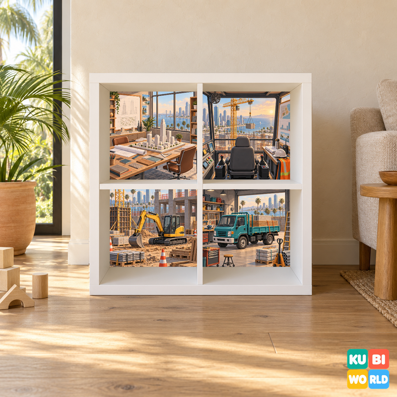 California Skyscraper Construction Backdrop - presentation view