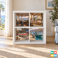 California Marina & Harbor Backdrop - presentation view