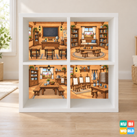 Western School Backdrop - presentation view