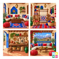 Atlas Mountain Village Backdrop - four-scene board