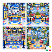 Monster Cafe Manga Backdrop - four-scene board