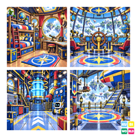 Sky Pirates Manga Backdrop - four-scene board