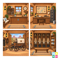 Sheriff's Office Backdrop - four-scene board