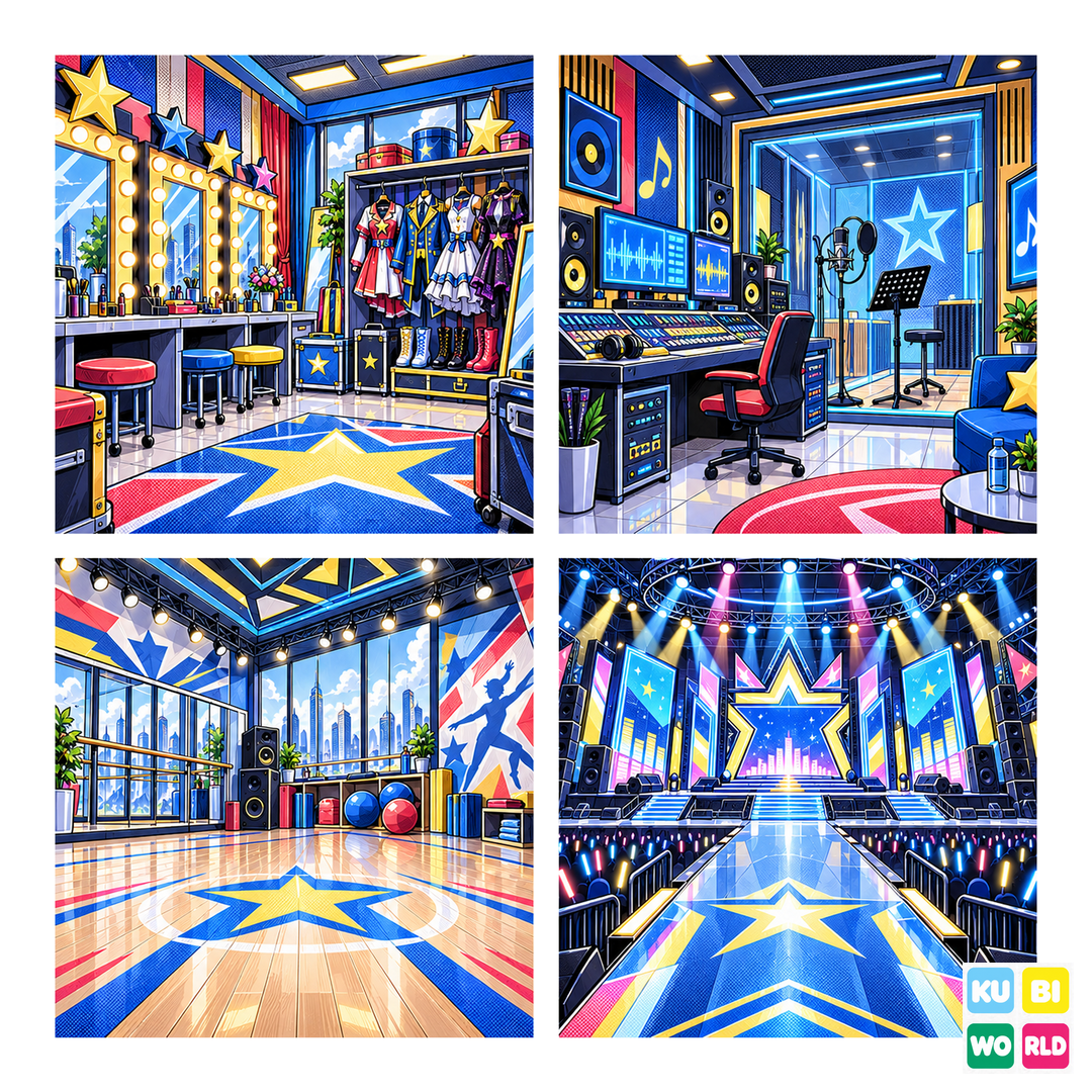 Idol Academy Manga Backdrop - four-scene board