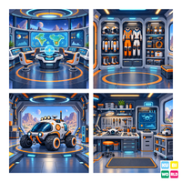 Time Rescue Base Backdrop - four-scene board