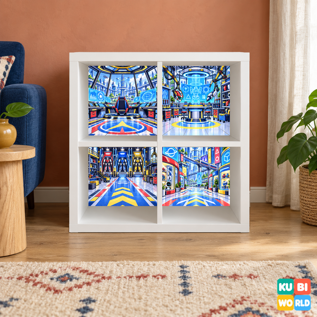 Mecha City Manga Backdrop - presentation view